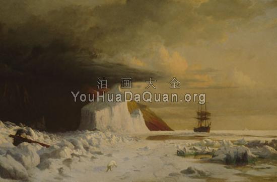 An Arctic Summer Boring Through The Pack In Melville Bay - 威廉·布雷德福